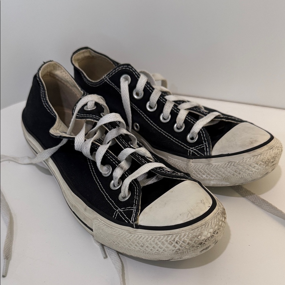 Converse Black and White Low-Top Canvas Sneakers